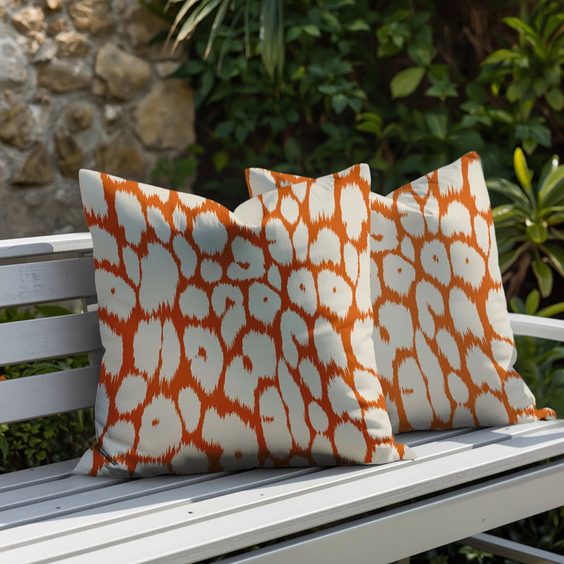 Oreiller réversible Clio Zebra, 20 x 20, Orange