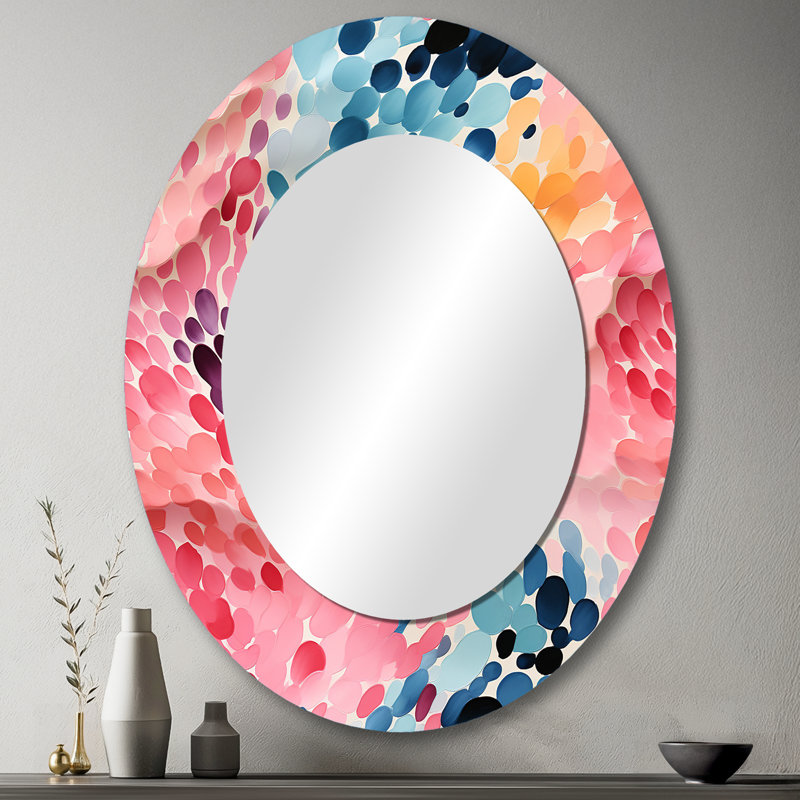 Tito - Miroir mural ovale moderne, H 43 po x l 33 po