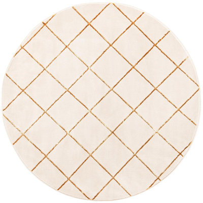 Tapis contemporain blanc et doré Etowah