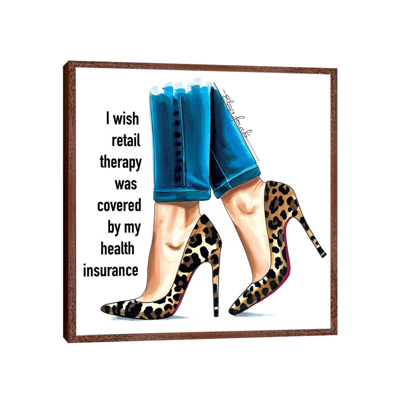 Retail Therapy 1 Piece Painting on Canvas, 93.98 cm H x 93.98 cm W, Classic Brown Wood Framed