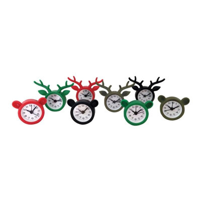  Mini horloge de table décorative en métal Deer and Bear