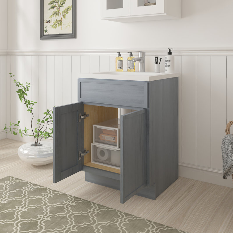 Base de meuble-lavabo simple 24 po seulement, Argent argent