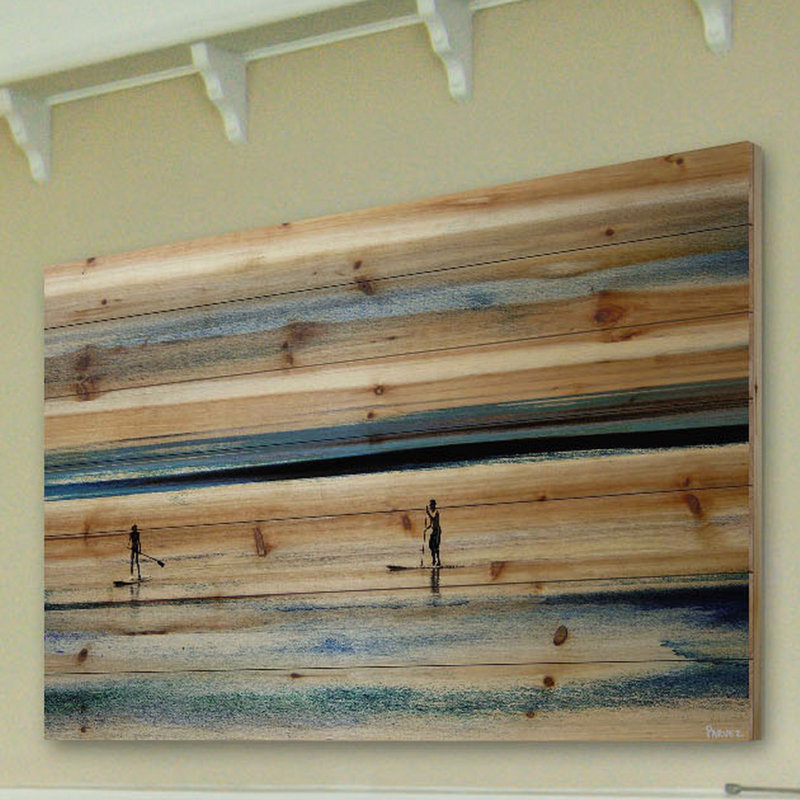 " Surfboard Paddling " by Parvez Taj, 16" H x 24" W x 1.5" D