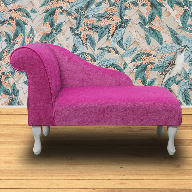 Upholstered Chaise Lounge, Pink
