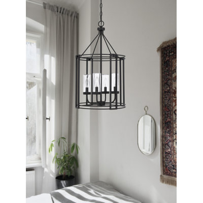 4 - Light Dimmable Lantern Cylinder Chandelier