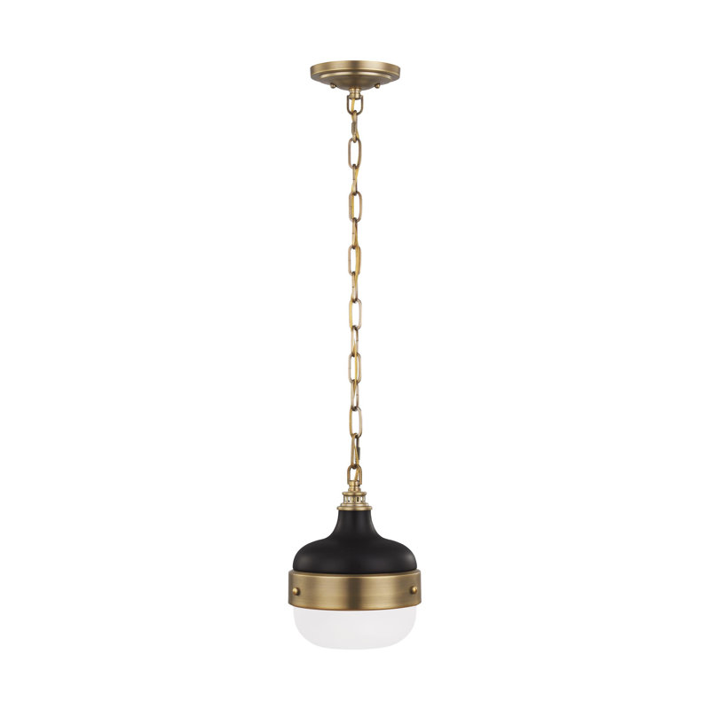 Luminaire suspendu simple Tulane, Laiton antique foncé / noir mat, H 10,875 po x l 8 po x P 8 po