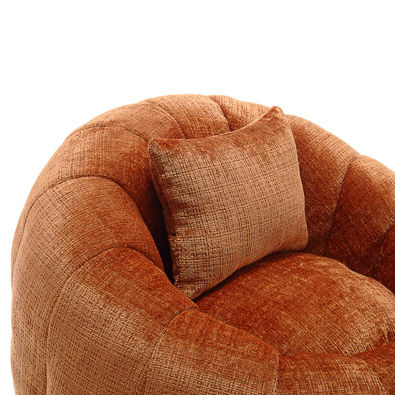  United We Win Modern Bean Bag Chairs, Orange Chenille