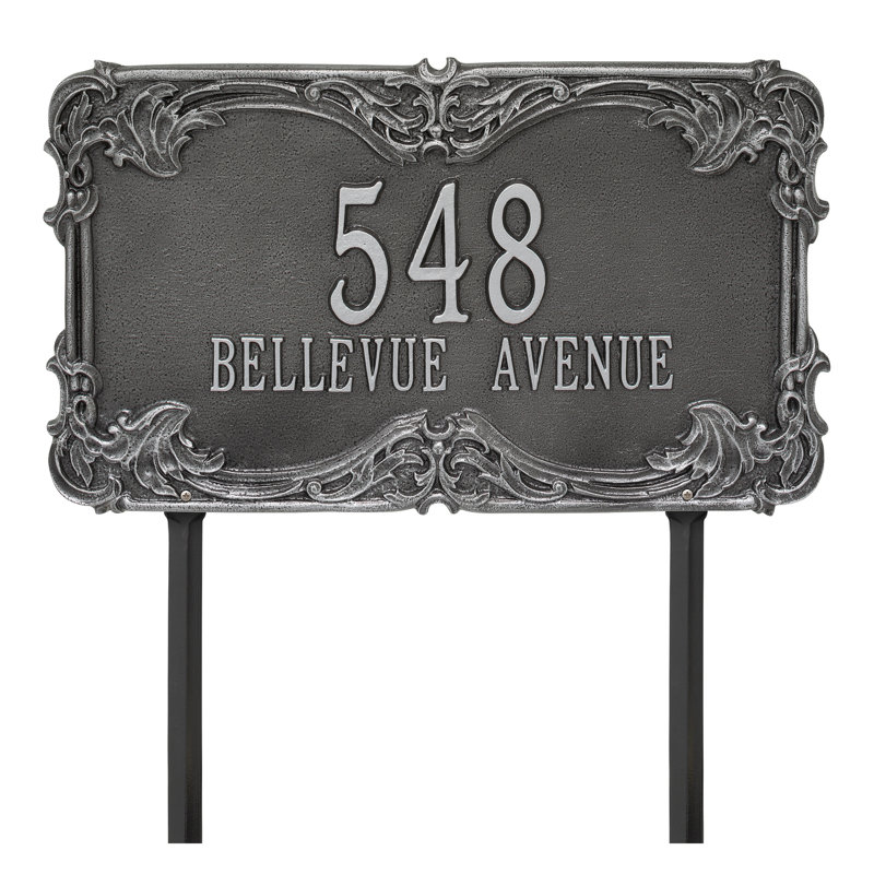Signature Series 2-Line Lawn Address Sign, Smoke Gray, Gray, Yes