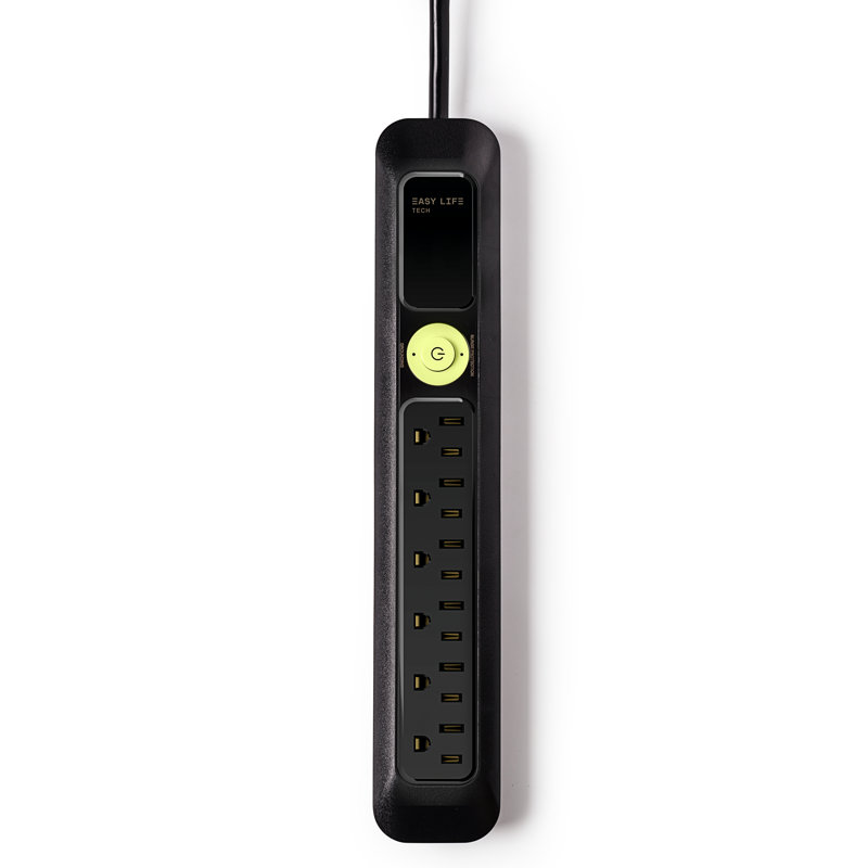Power Strips 6-Outlet Power Strip Surge Protector, Black