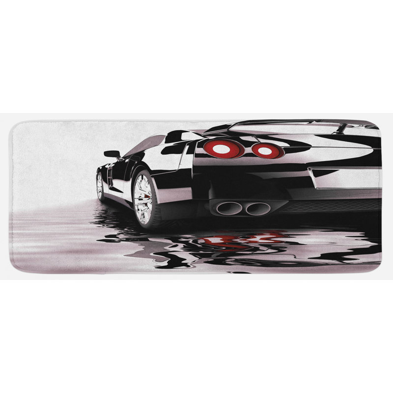 Tapis de cuisine noir avec blanc
