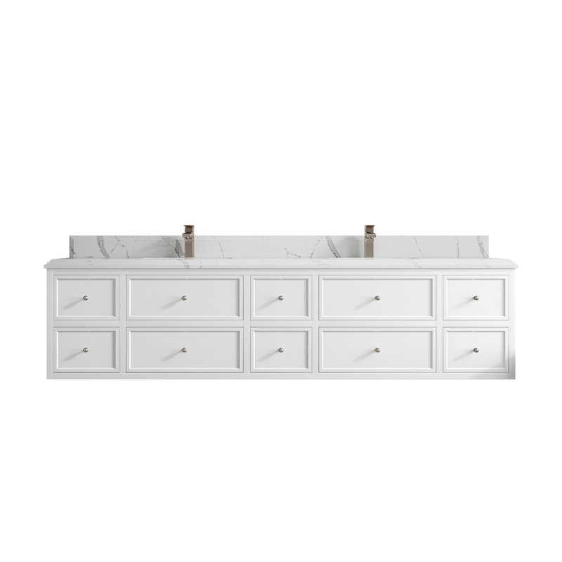 Ensemble de meuble-lavabo double 84 po Roswell, Calacatta Laza