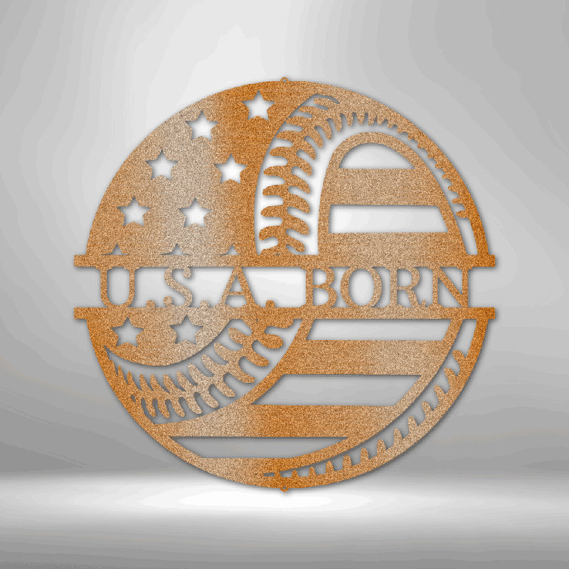 Décoration murale en acier personnalisée «America's Pastime USA Baseball» en acier, H 28,75 po x l 29,5 po x P 0,5 po, Oui
