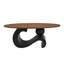Ensemble de 2 tables basses gigognes, orales et rondes, table industrielle pour le salon, grand 47,24 po, petit 19,69 po-2144332126