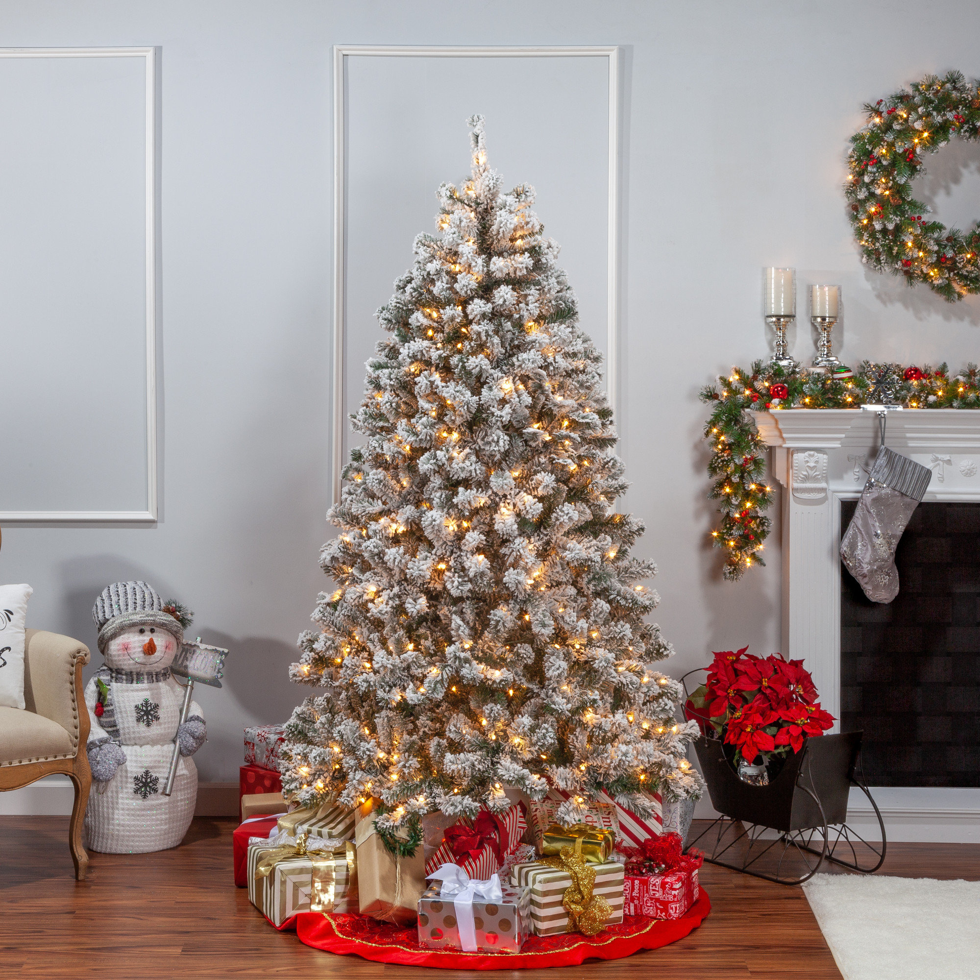 84' Lighted Artificial Pine Christmas Tree