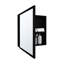 Black Mirror Cabinet For Bath And Kitchen Use, 21.1" H X 19.7" W, 4 Interior Shelves & Towel Rack Frame Bathroom Kitchen, Support-118732083