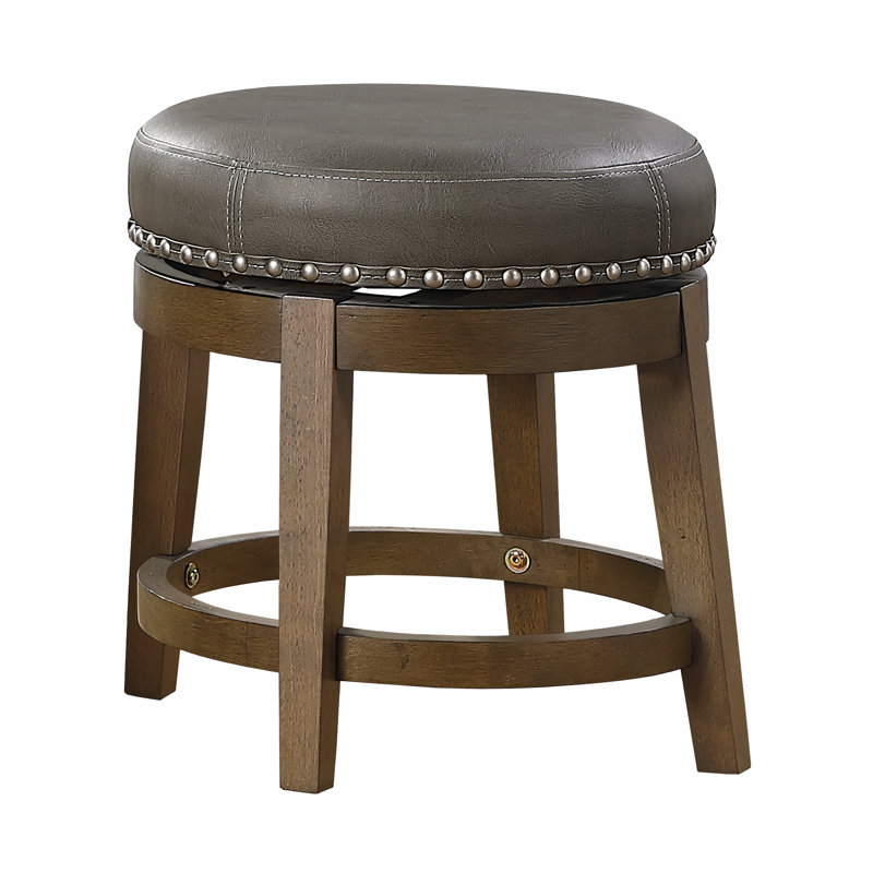 Tabouret d'appoint en bois massif Alby, Gris
