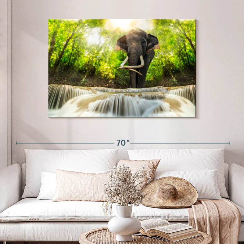 Brampt Waterfall Elephant, 32" H x 48" W