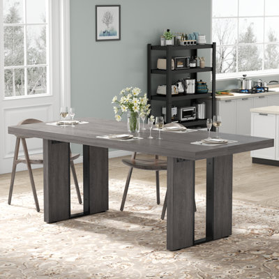 Dasinger 70.8 Inch Dining Table, Modern Kitchen Table for 6-8 People for Living Room