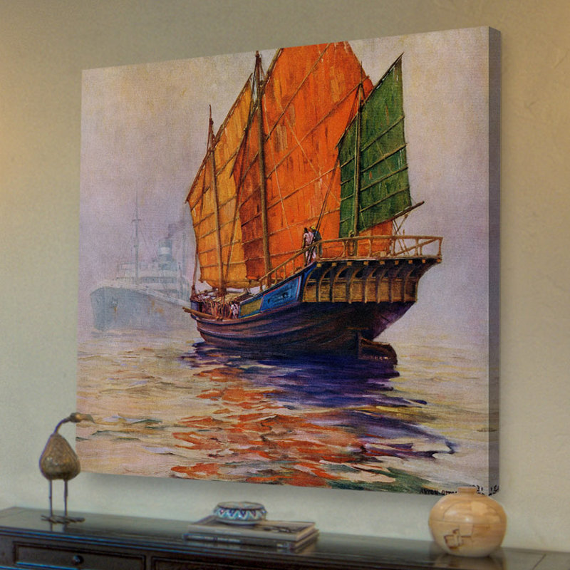 « orange reflection », reproduction d’art sur toile tendue, H 48 po x l 48 po x P 1,5 po