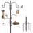 91" Bronze Bird Feeding Station with 4 Feeders, Adjustable Hooks & Water Bowl for Outdoor Garden