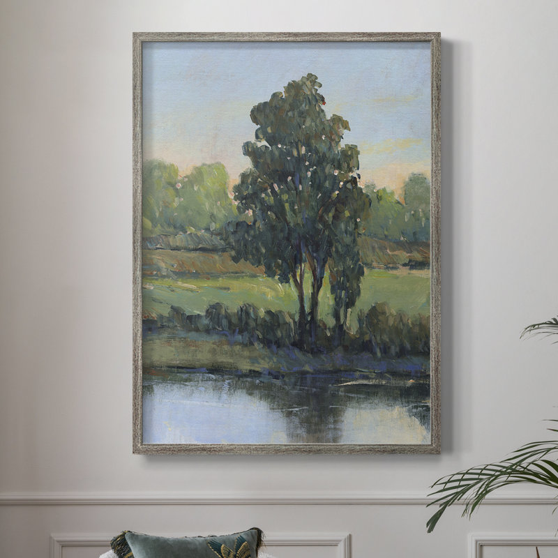 «Tree by the Riverbank I», reproduction encadrée - bois massif, H 30 po x l 24 po