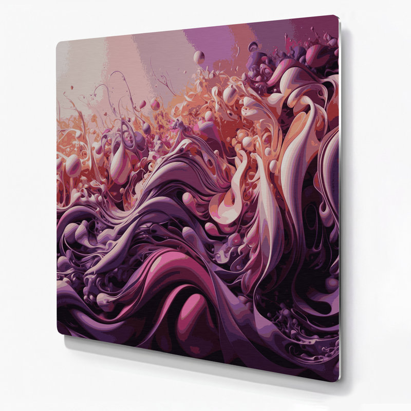 «Biomorphic Abstraction 46», art mural en métal mauve