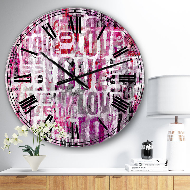 Horloge murale Grove Love Square, Surdimensionné