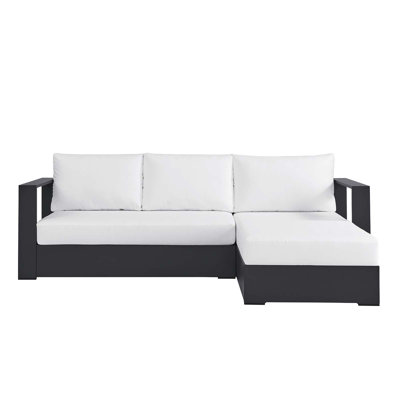 Modway Tahoe Outdoor Patio Powder-Coated Aluminum 2-Piece Right-Facing Chaise Sectional Sofa Set