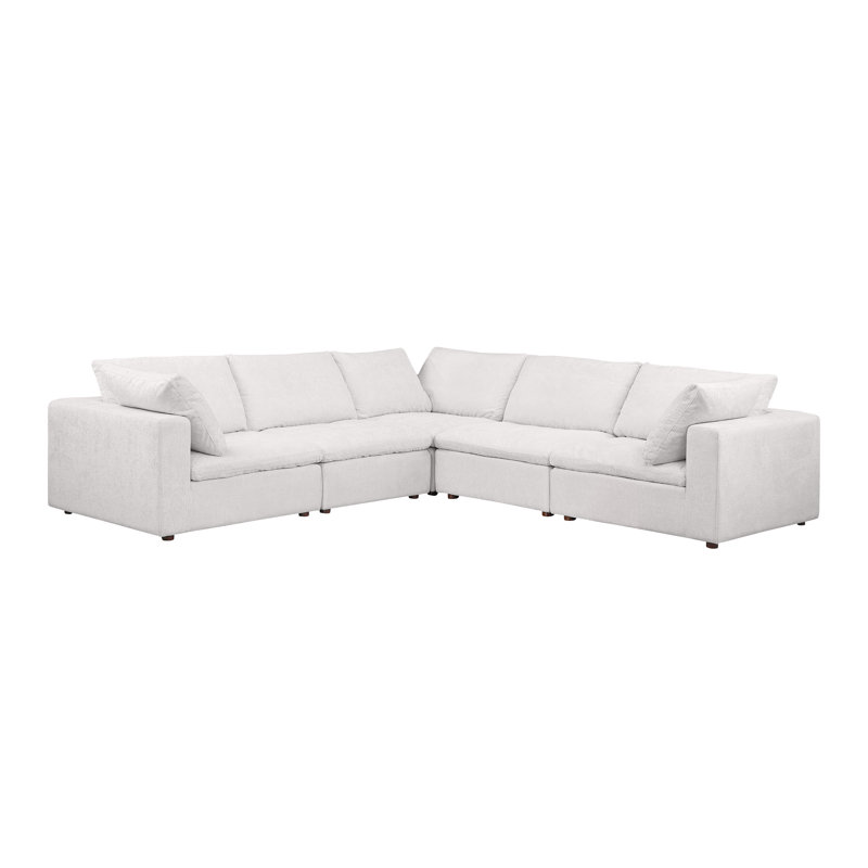 Canapé modulaire 5 pièces - Revêtement en tissu Belfast véritable