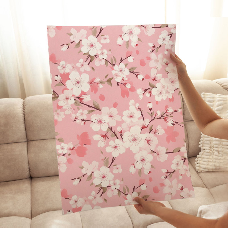 Floral japonais, fleurs de cerisier japonais, Sakura I, impression sans cadre, H 16 po x l 12 po