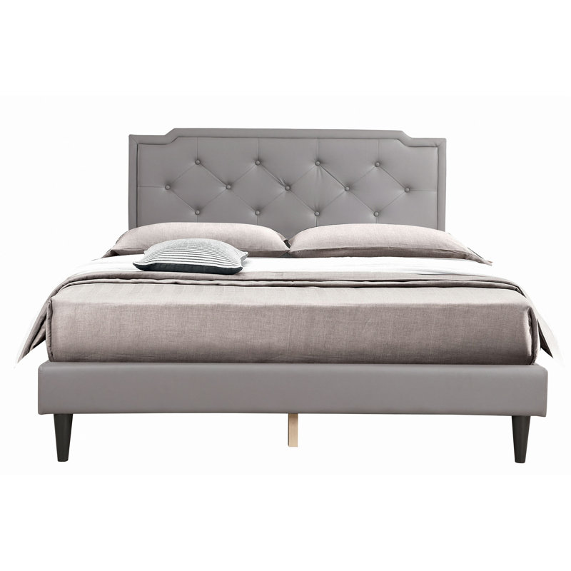 Charming Bed In Soft Hues, Gris clair, Grand lit