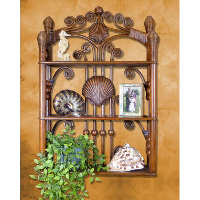 Maumelle 3 Piece Wicker Tiered Shelf, Brownwash
