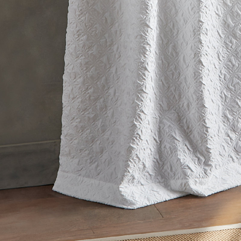 Peri Home Diamond White Curtain Panel Pair, 38" x 108" 