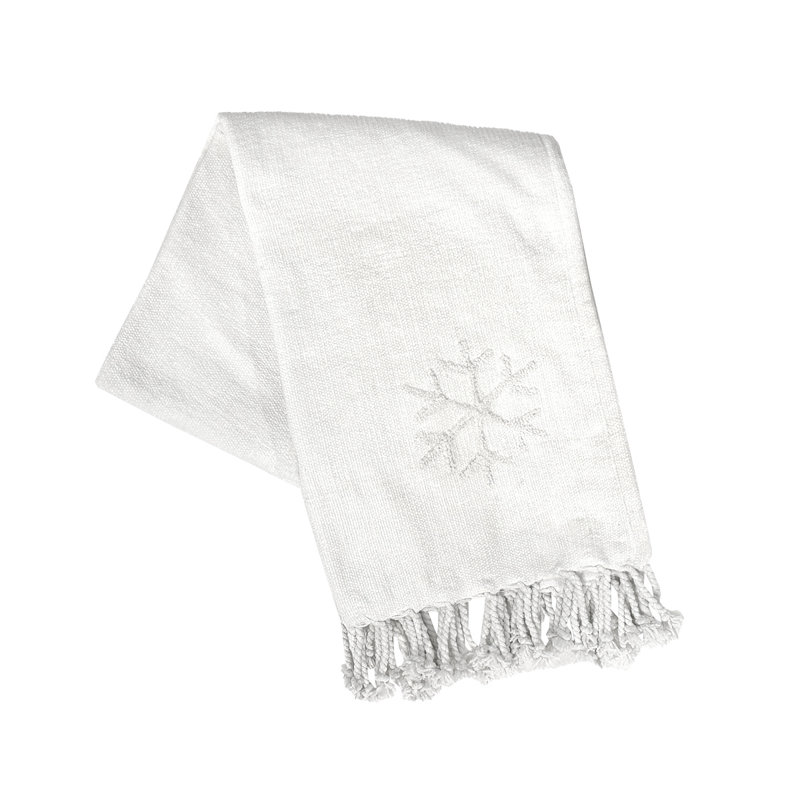 White Snowflake Throw Blanket