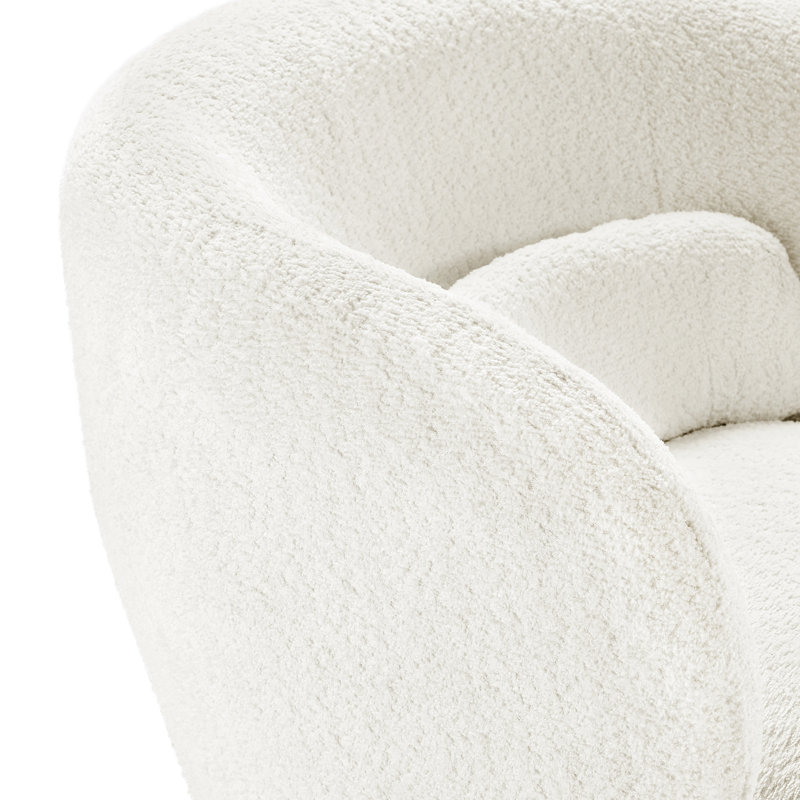 Jura 78Cm Wide Lounge Chair, Cream White Boucle
