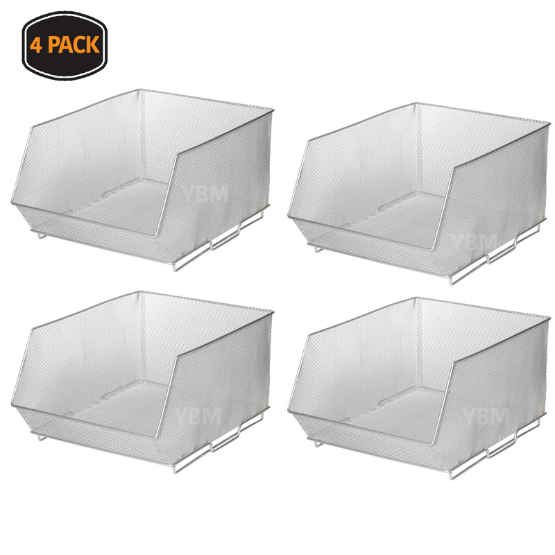 Rebrilliant Mesh Decorative Bin, 8" H x 15" W x 11" D, 4