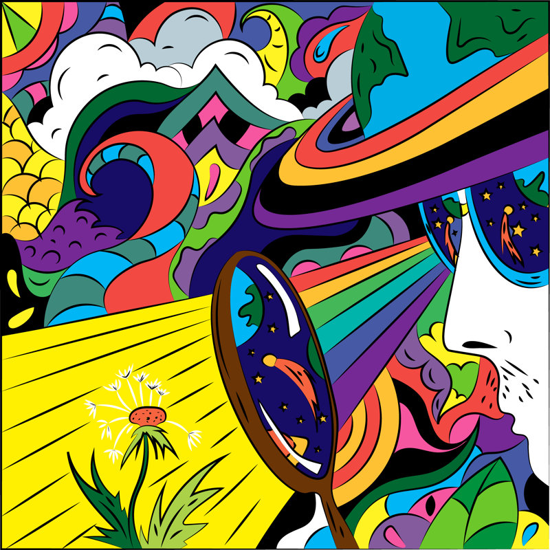 Bright Abstract Illustration by Saroutlander - Wrapped Canvas Print, 30cm H x 30cm W x 3.8cm D