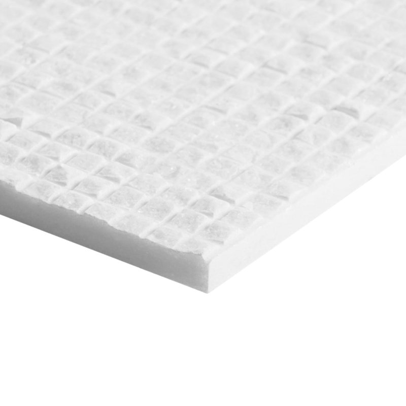 Rakestone 12x24 3D Honed Limestone Stone Tile, Bianco Ice White, Marble, Cube 3D