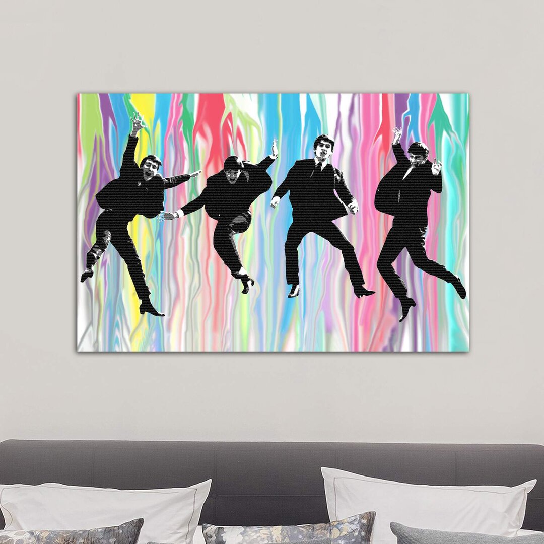 Leinwandbild - Grafikdruck „Beatles Jump” von Gary Hogben