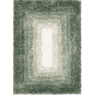 Sparkman Ombre Border Polyester Machine Washable Bath Rug