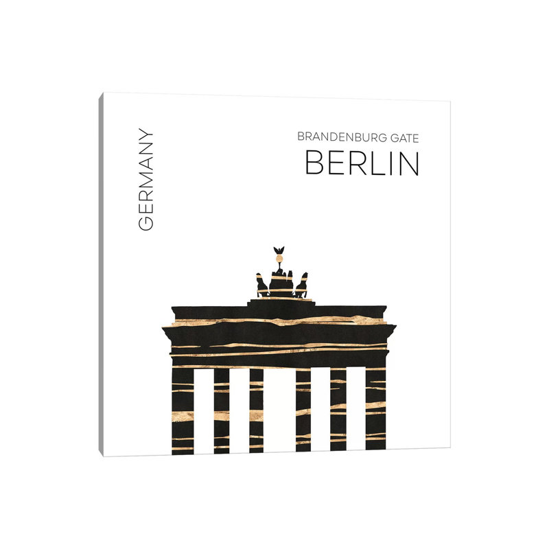Urban Art Berlin Brandenburg Gate by Melanie Viola - Print on Canvas, 66.04cm H x 66.04cm W x 3.81cm D, Wrapped Canvas