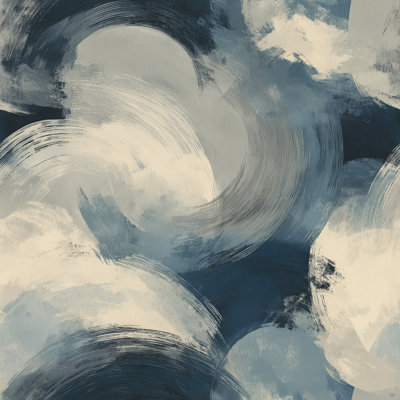 Papier peint à motif de cercles superposés bleu marine