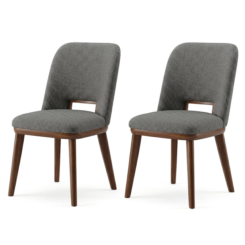 Kyeran 18.7'' H Fabric Upholstered Side Chair, Dark Gray