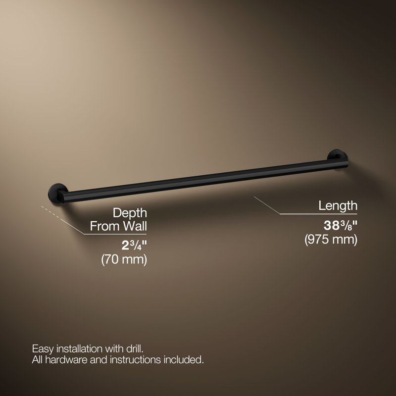 Components™ 18-In Grab Bar, 36" W, Matte Black