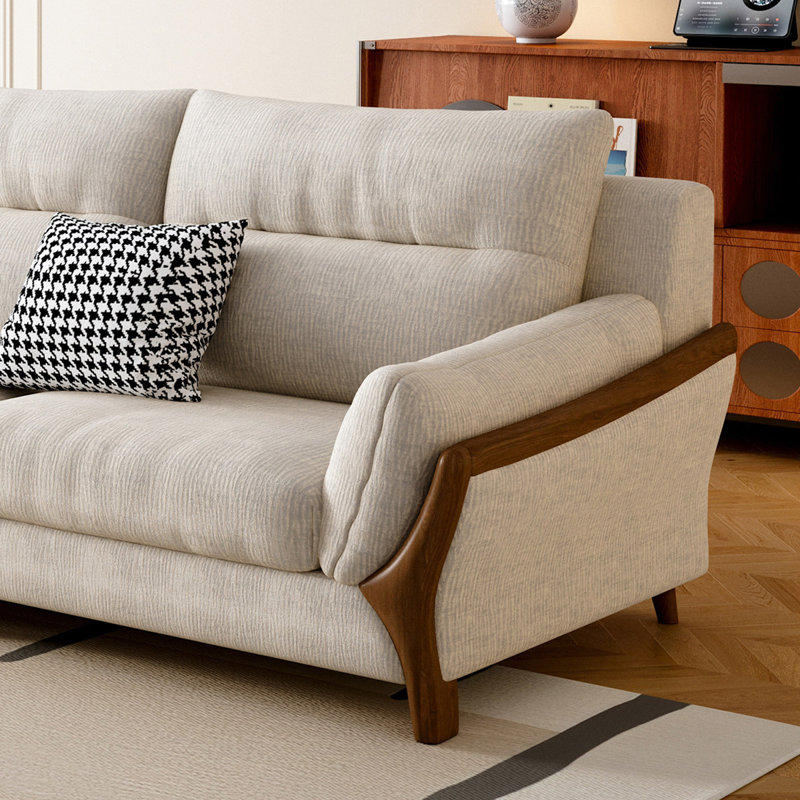 Canapé beige modulaire en chenille, H 37,4 po x l 110,24 po x P 35,83 po, Beige