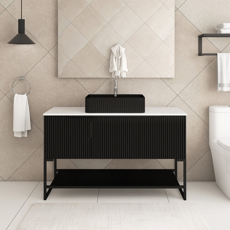 48 po Meuble-lavabo autoportant avec lavabo vasque