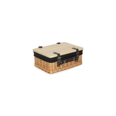 Wicker Lined Gift or Storage Hamper Basket with Lid