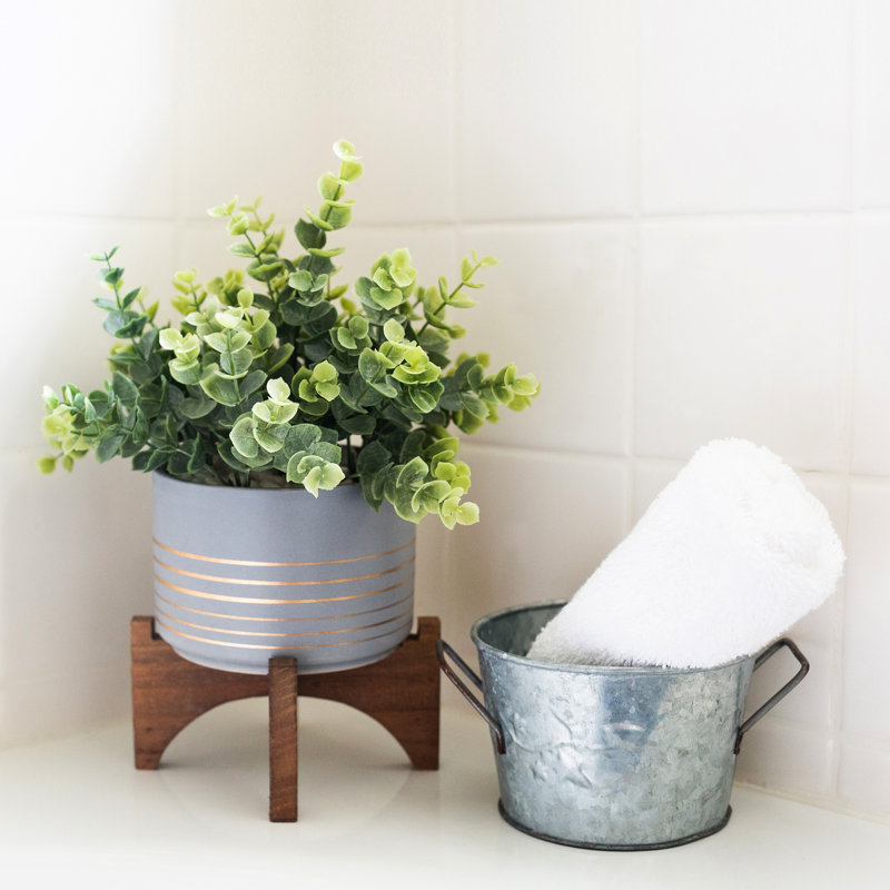 Plante artificielle en pot 6 po, gris