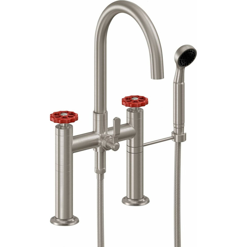 Descanso Tub Filler with Diverter, Cross Handle, Matte Black