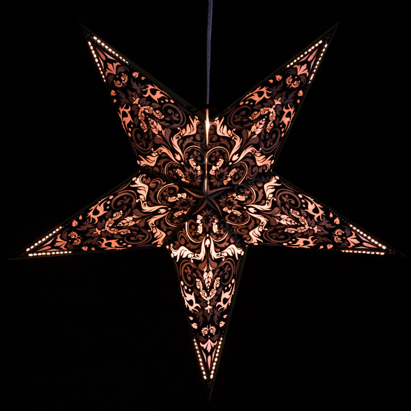Étoile à papier fleur de lis light, Noir